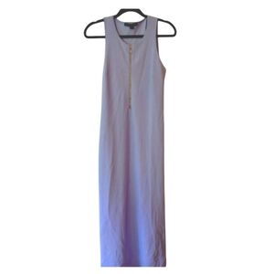 Boston Proper Lilac Purple Bodycon Vacay Sleeveless Front Zip Stretch Maxi-XS